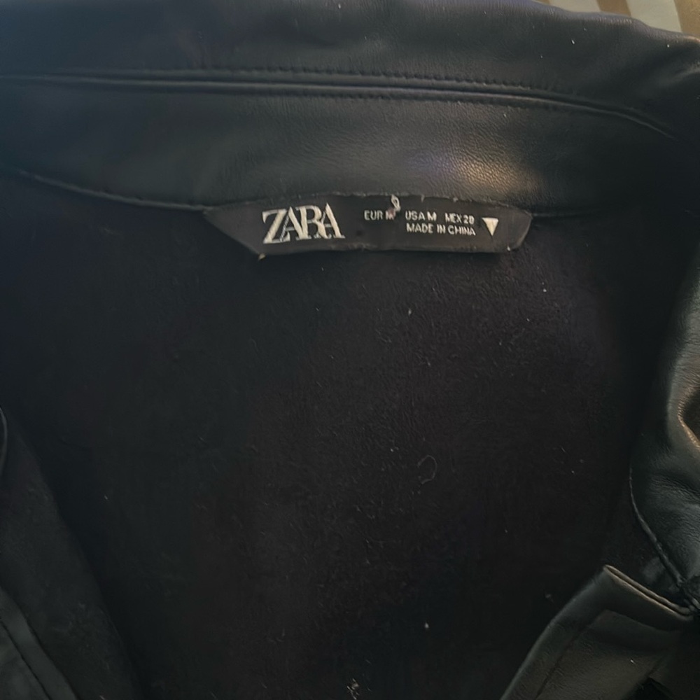 Zara leather shirt dress